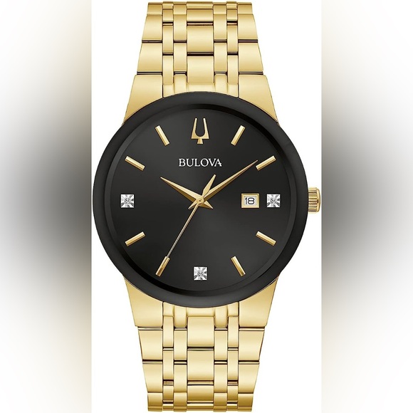 Bulova Men's Modern Gold Tone Stainless Steel Quartz Watch 97D127